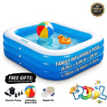 Family Inflatable Swimming Pool Set - 8.5ft L × 5.5ft W × 2ft H