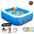 Family Inflatable Swimming Pool Set - 6ft L × 4.6ft W × 2ft H