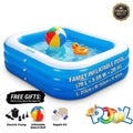 Family Inflatable Swimming Pool Set - 7ft L × 5ft W × 2ft H
