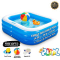 Family Inflatable Swimming Pool Set -  4.3ft L × 3ft W × 1.6ft H